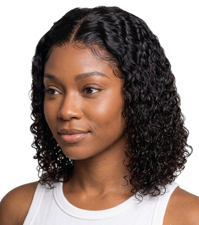 👑Water Wave HD Lace Frontal Wig - 100% Virgin human Hair