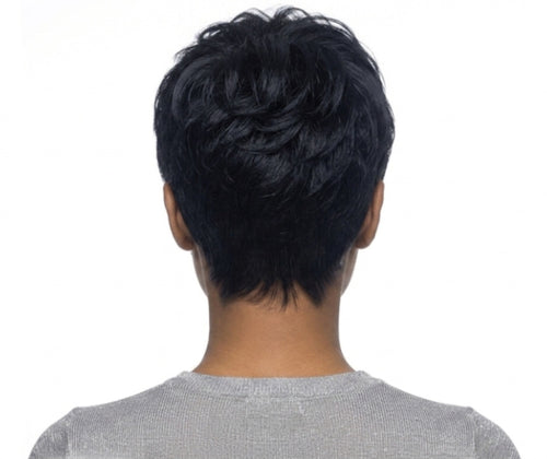 Ultra-Short Textured Pixie Cut Human Hair Wig – Natural Black