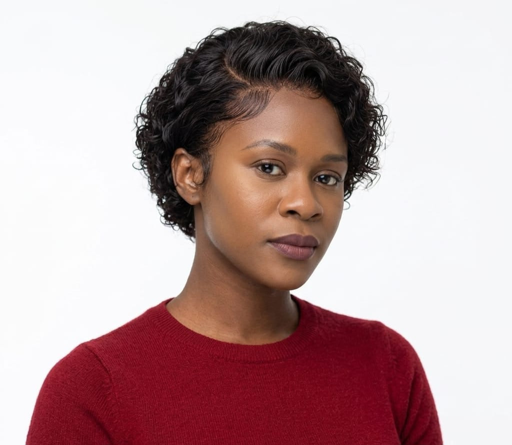 13A - 13x4 Virgin Brazilian Human Hair Glint Collection Pixie Cut - Mixed Texture (Straight Front, Curly Back)