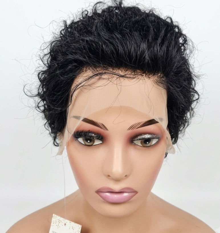13A - 13x4 Virgin Brazilian Human Hair Glint Collection Pixie Cut - Mixed Texture (Straight Front, Curly Back)