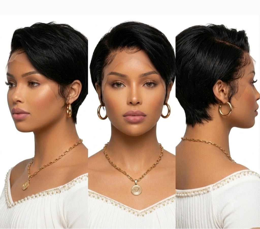 Chic Side-Swept Pixie Cut 13x4 HD Lace Frontal Wig